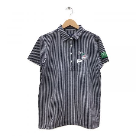 PEARLY GATES (パーリーゲイツ) ポロシャツ M ネイビー×ホワイト 未