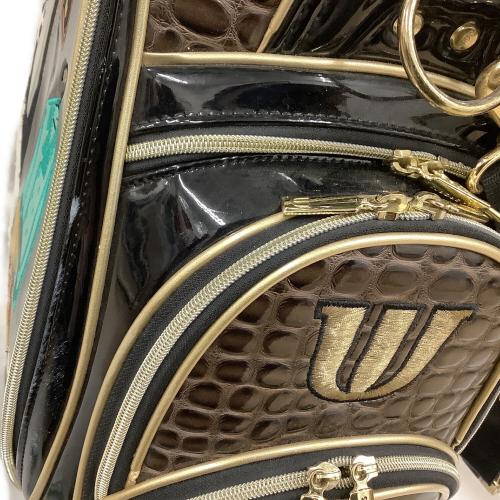 M U SPORTS (エムユースポーツ) キャディバッグ 9.5インチ 5分割 カート式 ブラック×ゴールド