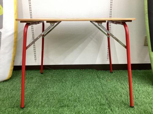 Castelmerlino (カステルメルリーノ) アウトドアテーブル レッド ハイ&ローキャンパーテーブル ウッド