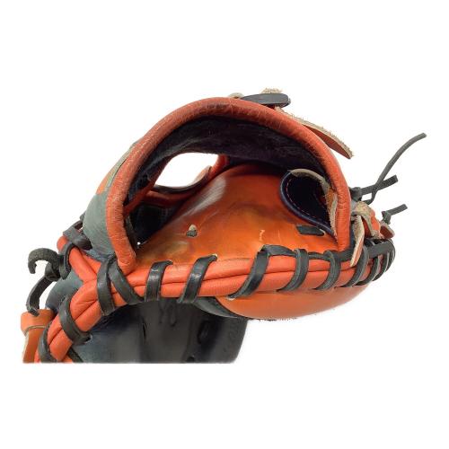 HATAKEYAMA (ハタケヤマ) 軟式グローブ ネイビー×オレンジ キャッチャーミット PRO-M08