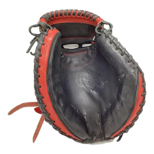 HATAKEYAMA (ハタケヤマ) 軟式グローブ ブラック×レッド 甲斐拓也モデル キャッチャーミット TH-SH19S