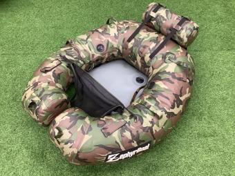 Zephyr Boat (ゼファー ボート) フローター サイドバッグ・フットポンプ付 ※フローターフィッシング用 カモフラ柄 C型フローター