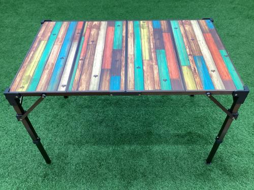 LOGOS (ロゴス) アウトドアテーブル マルチカラー ウッド調 73200029 グランベーシック カーボントップカウンター アルミ