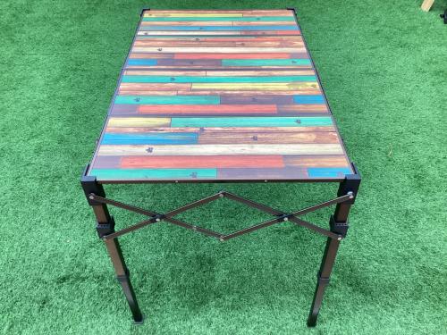 LOGOS (ロゴス) アウトドアテーブル マルチカラー ウッド調 73200029 グランベーシック カーボントップカウンター アルミ