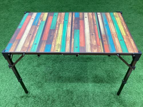 LOGOS (ロゴス) アウトドアテーブル マルチカラー ウッド調 73200029 グランベーシック カーボントップカウンター アルミ