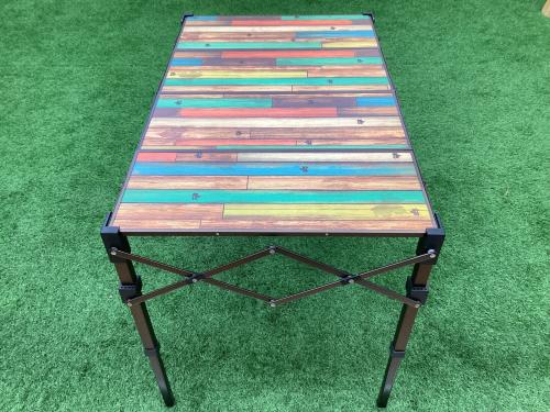 LOGOS (ロゴス) アウトドアテーブル マルチカラー ウッド調 73200029 グランベーシック カーボントップカウンター アルミ