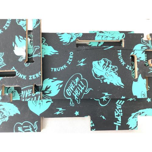 TRUNK ZERO (トランクゼロ) 収納ケース 若干のヨゴレ有 生刷りカスタム ブラック×グリーン ツールボックス