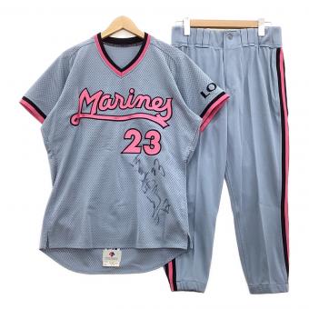 千葉ロッテマリーンズ (チバロッテマリーンズ) 応援グッズ ブルー 1992年 【23】佐藤 兼伊知(健一)  ユニフォーム 上下セット プロ仕様モデル