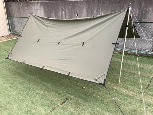 Bush Craft inc. (ブッシュクラフトインク) レクタタープ 約293×293cm 程度B 焚火臭・日焼け・小穴有 BUSH TARP