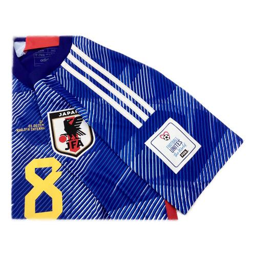 日本代表 (ニホンダイヒョウ) サッカーユニフォーム SIZE XL ブルー 2022ワールドカップ スペイン戦仕様 堂安律【8】 HF1845