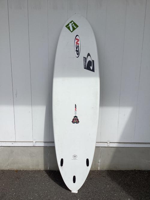 NSP (エヌエスピー) ミッドレングス/ファンボード 6'9×21”×2 7/8 ホワイト トライフィンタイプ ラウンドスカッシュテール