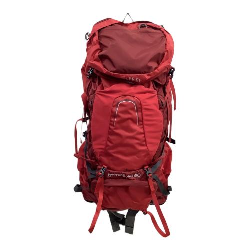 OSPREY (オスプレー) バックパック レッド ATMOS AG50 背面長約52㎝　50L(小屋・テント泊)