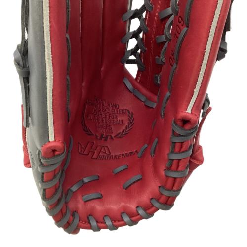 HATAKEYAMA (ハタケヤマ) 硬式グローブ レッド×グレー PROFESSIONAL MODEL 外野用 左投げ用 08-309