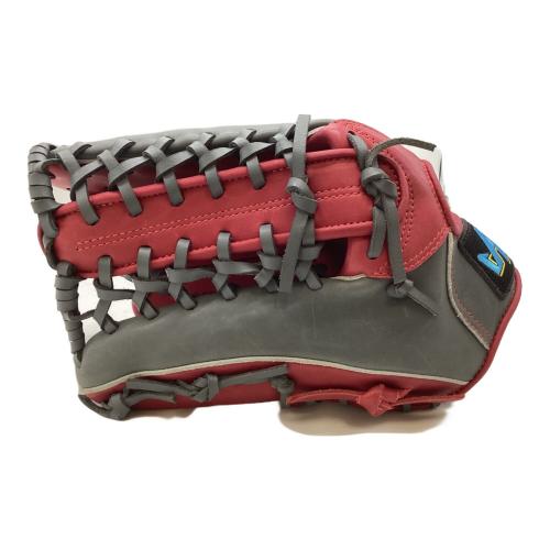 HATAKEYAMA (ハタケヤマ) 硬式グローブ レッド×グレー PROFESSIONAL MODEL 外野用 左投げ用 08-309