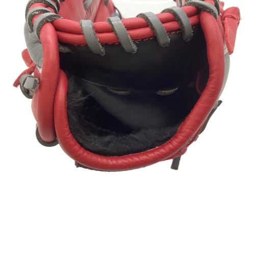 HATAKEYAMA (ハタケヤマ) 硬式グローブ レッド×グレー PROFESSIONAL MODEL 外野用 左投げ用 08-309