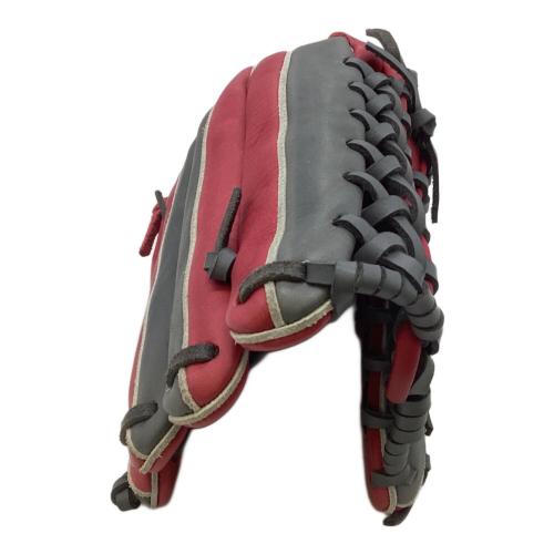 HATAKEYAMA (ハタケヤマ) 硬式グローブ レッド×グレー PROFESSIONAL MODEL 外野用 左投げ用 08-309