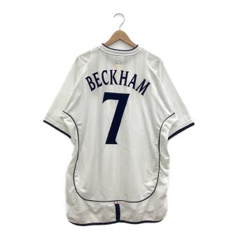 イングランド代表 (イングランドダイヒョウ) サッカーユニフォーム SIZE XL ホワイト ベッカム【7】 2002年ワールドカップモデル