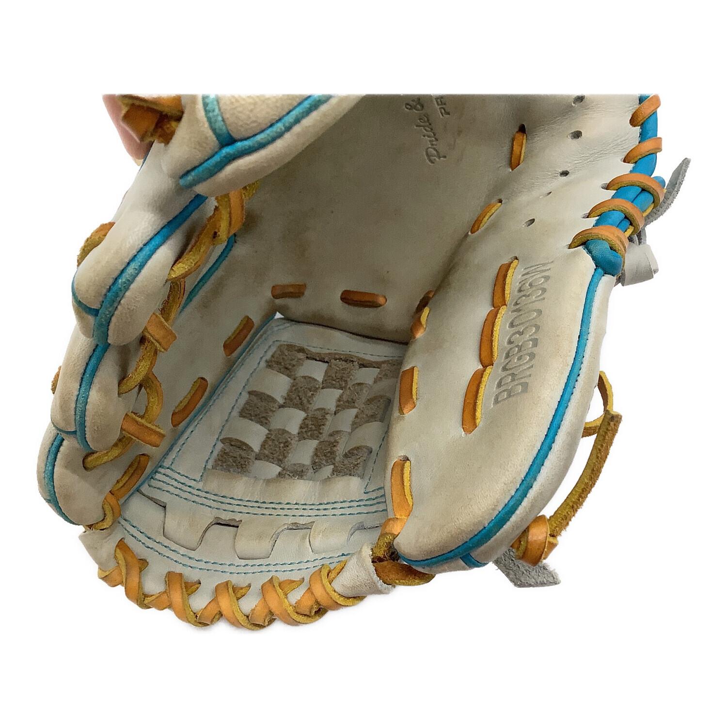 ZETT (ゼット) 軟式グローブ グレー×スカイブルー 源田モデル 袋付