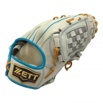 ZETT (ゼット) 軟式グローブ グレー×スカイブルー 源田モデル  袋付 @ プロステイタス 内野用 BRGB30136W