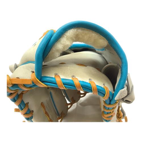 ZETT (ゼット) 軟式グローブ グレー×スカイブルー 源田モデル 袋