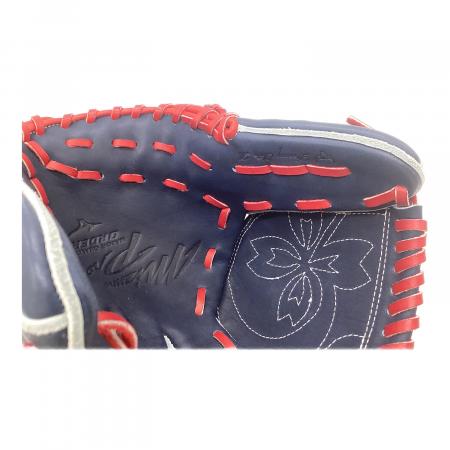 MIZUNO (ミズノ) 軟式グローブ ネイビー×レッド オーダーカラー 耕作印