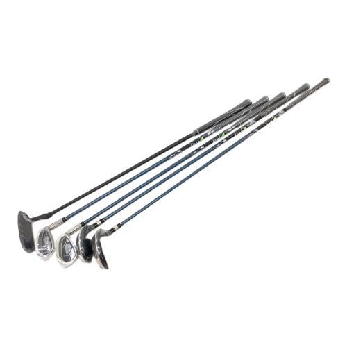 Golzy (ゴルジー) ゴルフクラブ&キャディバッグセット ブラック×ブルー フレックス【R】 5本セット 純正グリップ良好