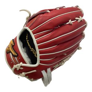 MIZUNO (ミズノ) 硬式グローブ レッド 収納袋付 耕作刻印有 外野用 左投げ用 プロ仕様モデル