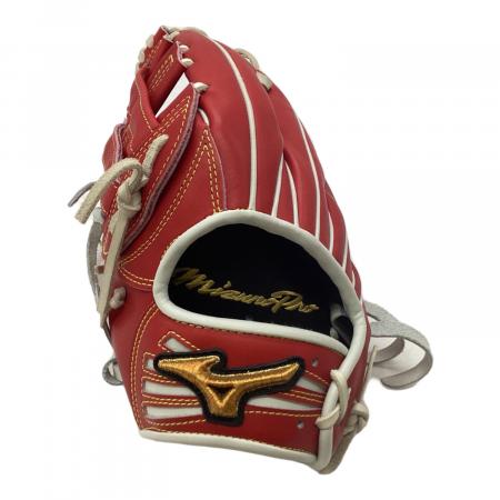 MIZUNO (ミズノ) 硬式グローブ レッド 収納袋付 耕作刻印有 外野用 左