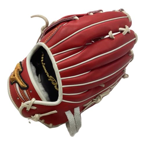 MIZUNO (ミズノ) 硬式グローブ レッド 収納袋付 耕作刻印有 外野用 左投げ用 プロ仕様モデル