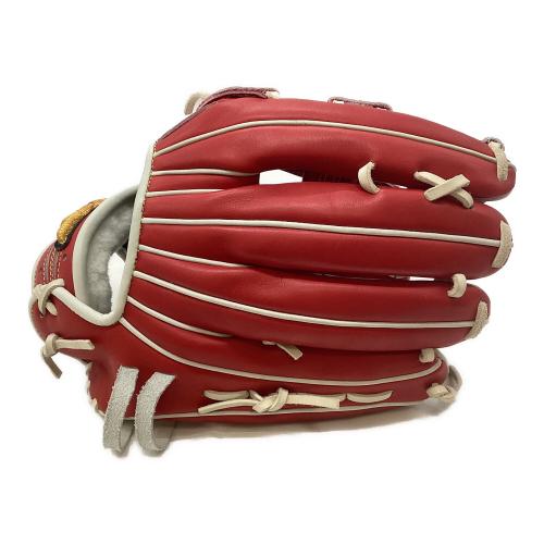 MIZUNO (ミズノ) 硬式グローブ レッド 収納袋付 耕作刻印有 外野用 左投げ用 プロ仕様モデル