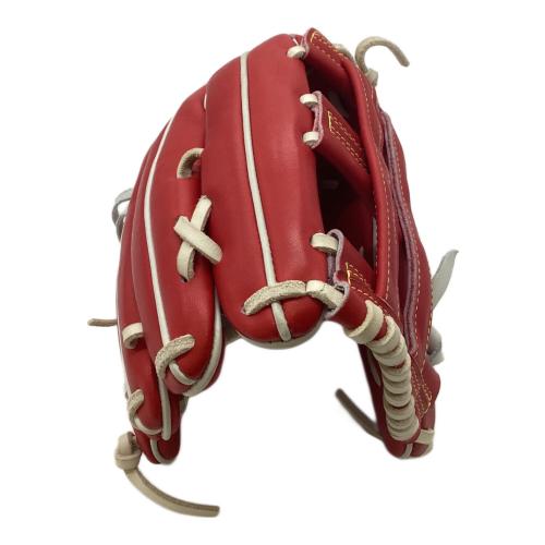 MIZUNO (ミズノ) 硬式グローブ レッド 収納袋付 耕作刻印有 外野用 左投げ用 プロ仕様モデル