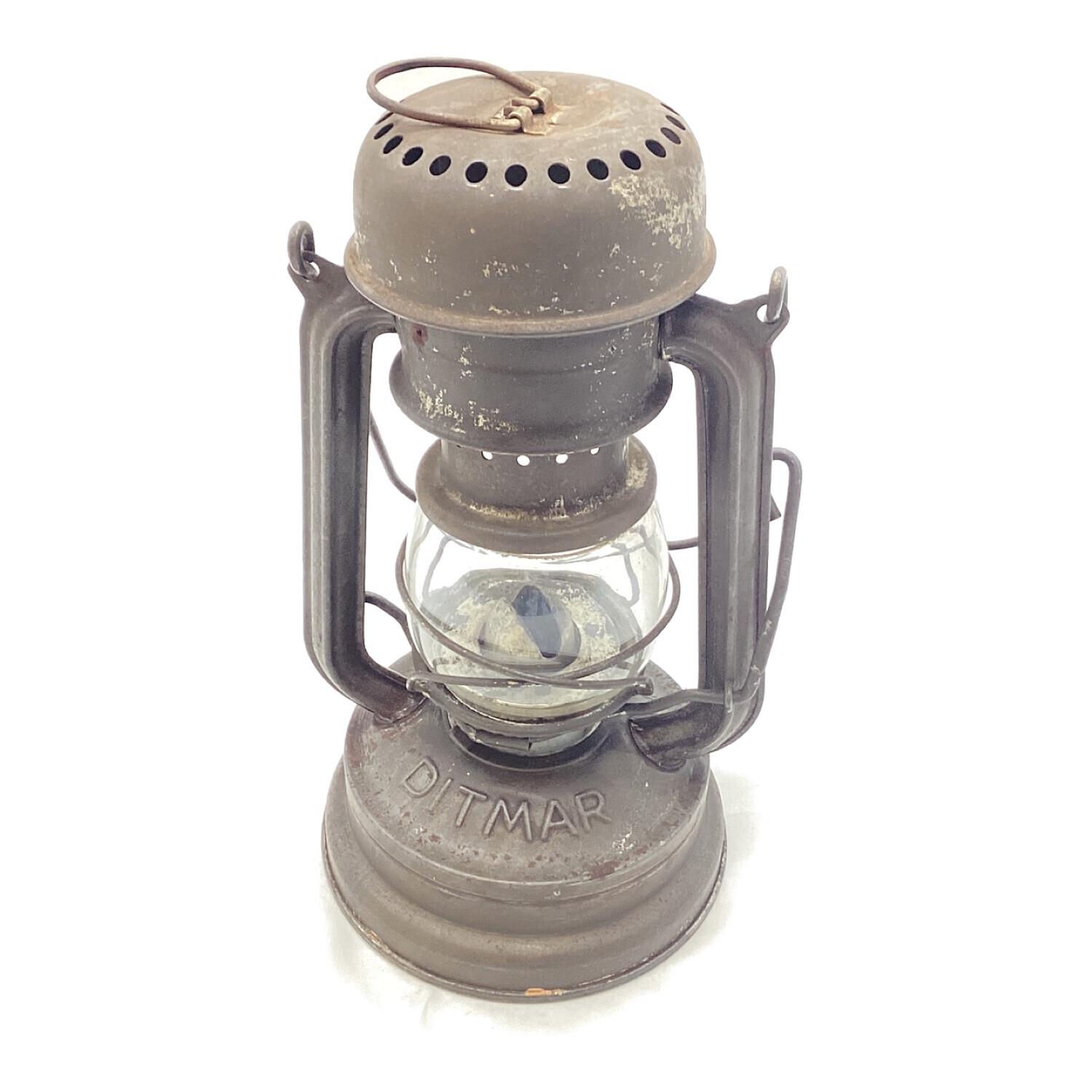 レア DITMAR 805 オリジナルペイント 点火確認済 ビンテージ アンティーク ストーム ランタン feuerhand 176e hasag wwⅡ  DITMAR (ディトマー) オイルランタン 穴有マッシュルームヘッド