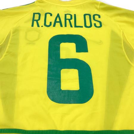Ｆリーグ選抜　ロベルトカルロス　ユニフォーム ブラジル代表 サッカーユニフォーム SIZE M イエロー 2002年 【6