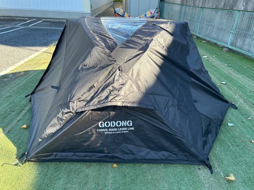 CAMVIL (ケムビル) ドームテント ブラック ゴートン GODONG 約220×155×125cm 1～2人用 程度B 程度A