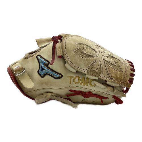 MIZUNO (ミズノ) 硬式グローブ 約31cm ベージュ オーダー製刺繍有 ダイバーシティブルー ミズノプロ 投手用 メジャークオリティオーダー