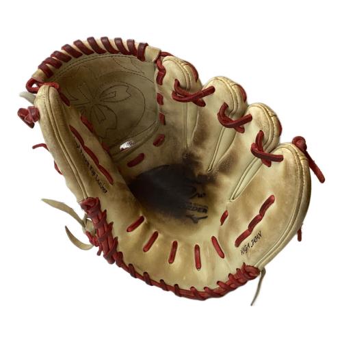 MIZUNO (ミズノ) 硬式グローブ 約31cm ベージュ オーダー製刺繍有 ダイバーシティブルー ミズノプロ 投手用 メジャークオリティオーダー