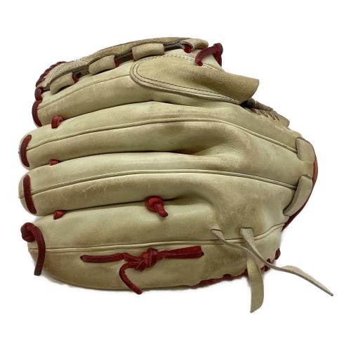 MIZUNO (ミズノ) 硬式グローブ 約31cm ベージュ オーダー製刺繍有 ダイバーシティブルー ミズノプロ 投手用 メジャークオリティオーダー