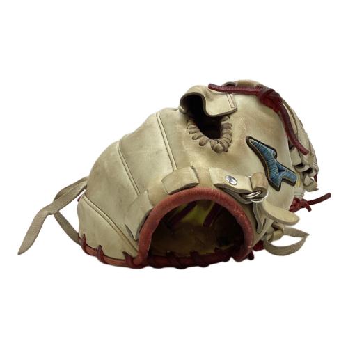 MIZUNO (ミズノ) 硬式グローブ 約31cm ベージュ オーダー製刺繍有 ダイバーシティブルー ミズノプロ 投手用 メジャークオリティオーダー