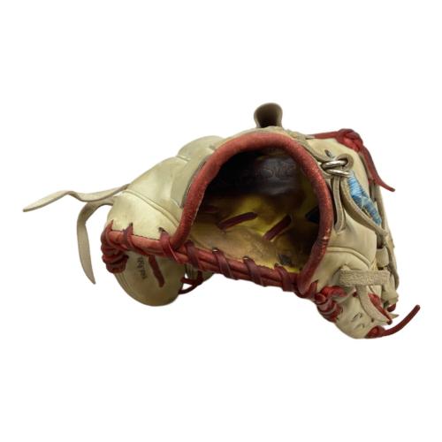 MIZUNO (ミズノ) 硬式グローブ 約31cm ベージュ オーダー製刺繍有 ダイバーシティブルー ミズノプロ 投手用 メジャークオリティオーダー