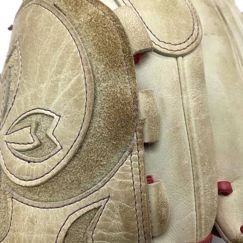 MIZUNO (ミズノ) 硬式グローブ 約31cm ベージュ オーダー製刺繍有 ダイバーシティブルー ミズノプロ 投手用 メジャークオリティオーダー