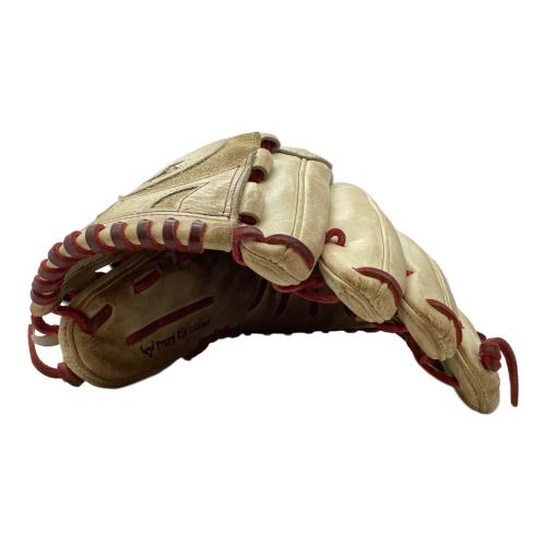 MIZUNO (ミズノ) 硬式グローブ 約31cm ベージュ オーダー製刺繍有 ダイバーシティブルー ミズノプロ 投手用 メジャークオリティオーダー