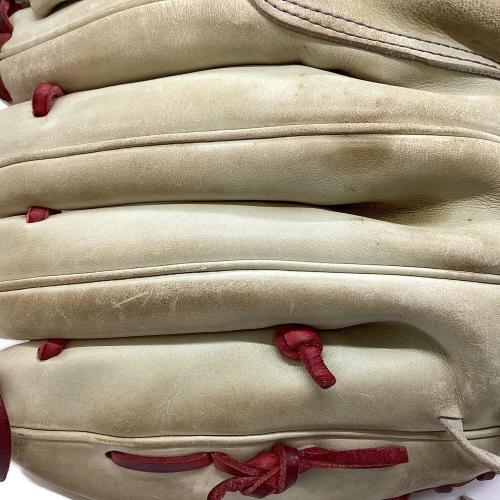 MIZUNO (ミズノ) 硬式グローブ 約31cm ベージュ オーダー製刺繍有 ダイバーシティブルー ミズノプロ 投手用 メジャークオリティオーダー