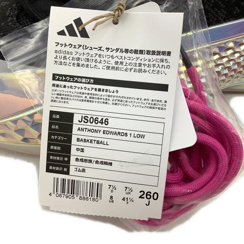 adidas (アディダス) バスケットボールシューズ JS0646 AE 1 ロー メンズ SIZE 26cm ブラック×シルバー