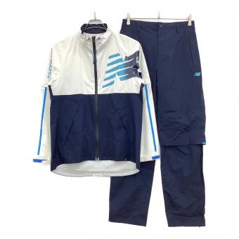 NEW BALANCE (ニューバランス) レインウェアセット ゴルフウェア(トップス) 012-1988001 袋付 メンズ SIZE M ホワイト×ネイビー