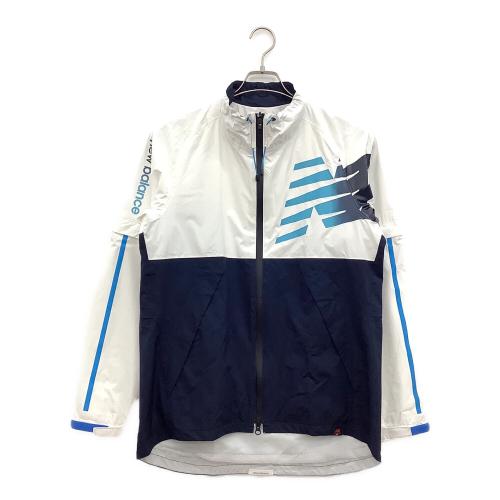 NEW BALANCE (ニューバランス) レインウェアセット ゴルフウェア(トップス) 012-1988001 袋付 メンズ SIZE M ホワイト×ネイビー