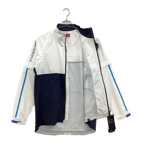 NEW BALANCE (ニューバランス) レインウェアセット ゴルフウェア(トップス) 012-1988001 袋付 メンズ SIZE M ホワイト×ネイビー