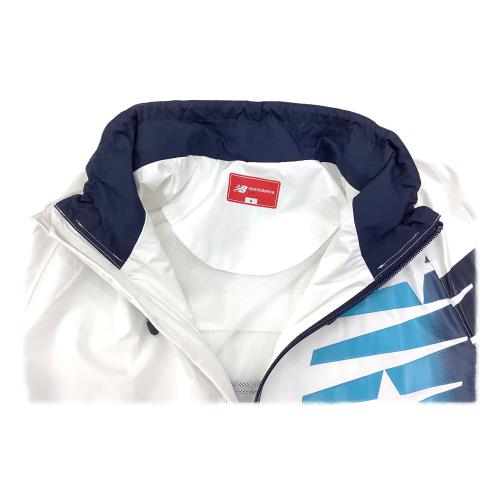 NEW BALANCE (ニューバランス) レインウェアセット ゴルフウェア(トップス) 012-1988001 袋付 メンズ SIZE M ホワイト×ネイビー