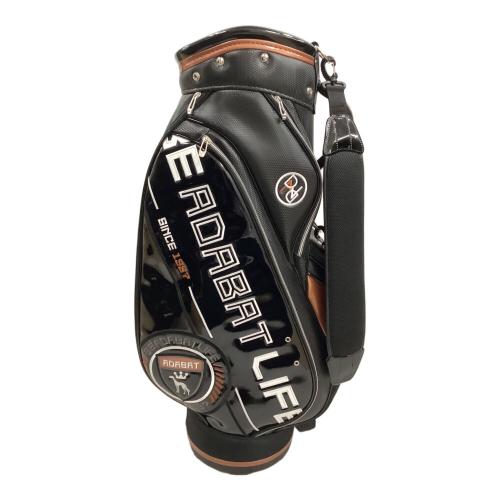 adabat (アダバット) キャディバッグ 5ポケット フード付 ブラック×ブラウン