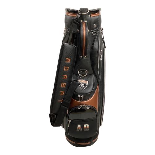 adabat (アダバット) キャディバッグ 5ポケット フード付 ブラック×ブラウン