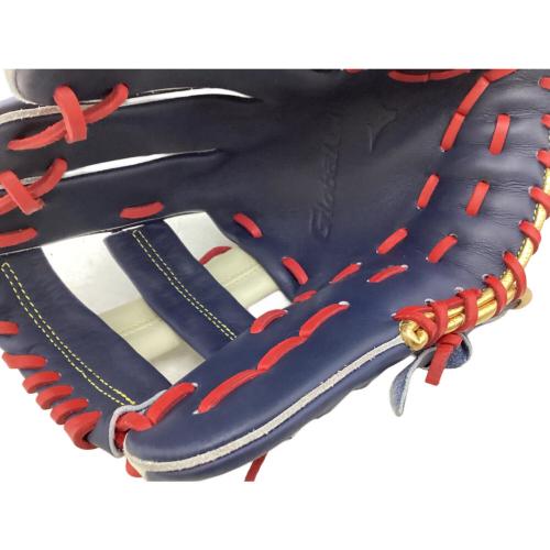 MIZUNO (ミズノ) グローバルエリート 軟式グローブ ネイビー×ホワイト